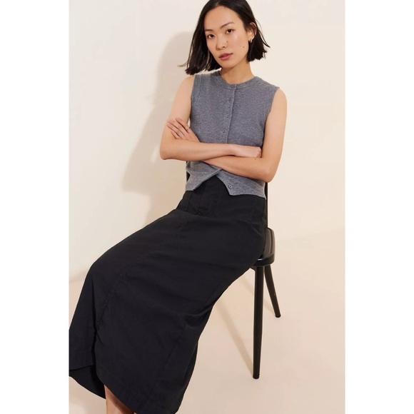 NWT Anthropologie The Colette Maxi Skirt Maeve Linen Edition in Black - Picture 15 of 15